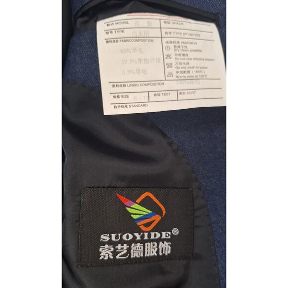 Vintage Souyide 80% Wool 2pc Suit- Mens S- 36" Jacket & 30" Waist- Excellent! - Picture 8 of 9